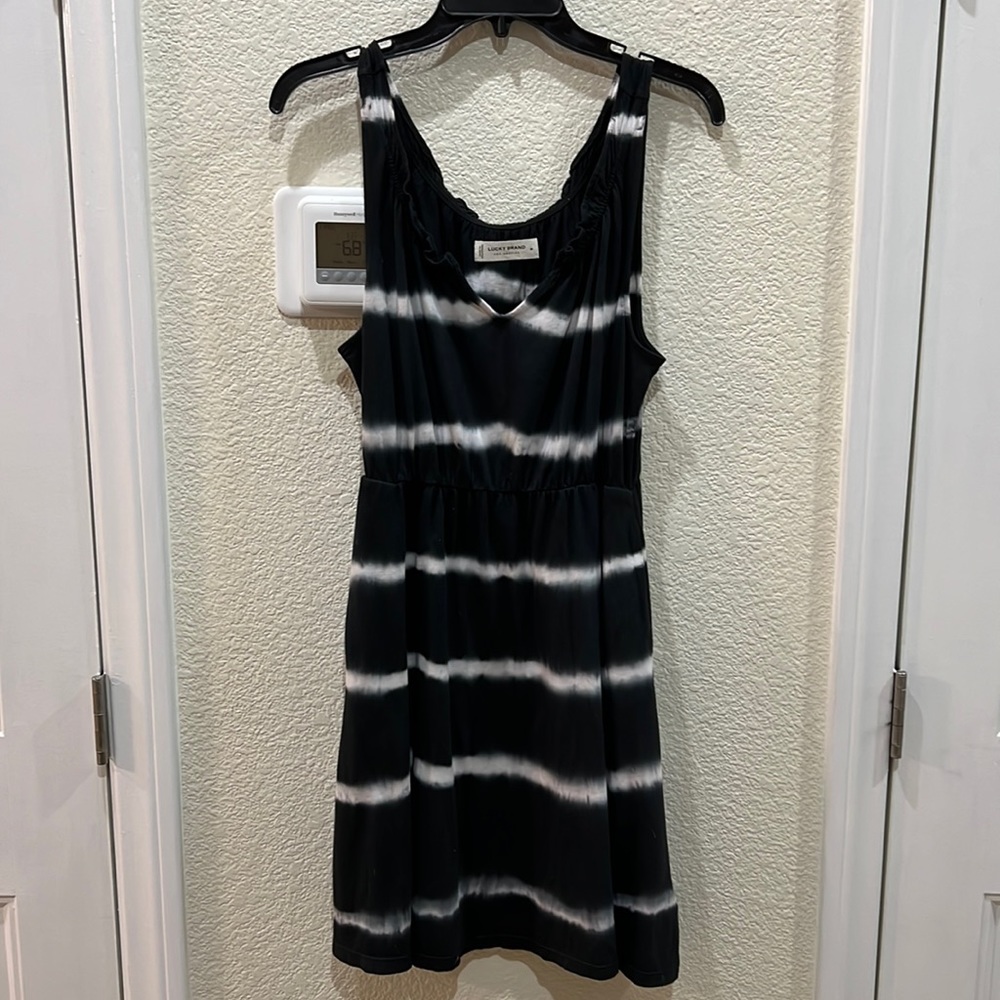 Lucky Brand Navy and White Striped Casual Dress - Worn Once